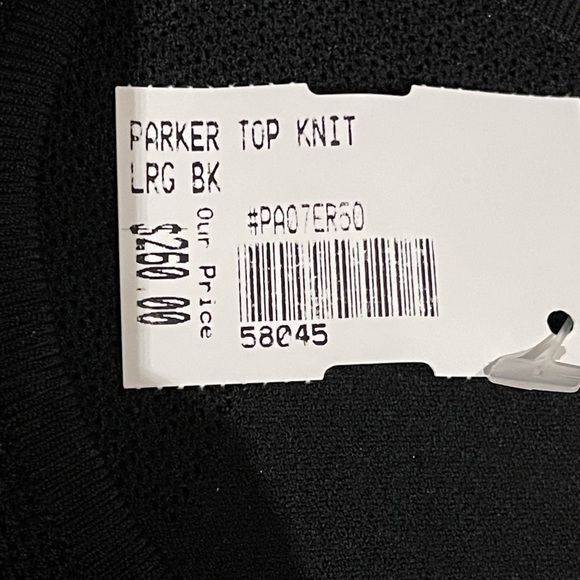 NWT Parker Black Contrasting Lightweight Knit Top/Sweater - Picture 9 of 9